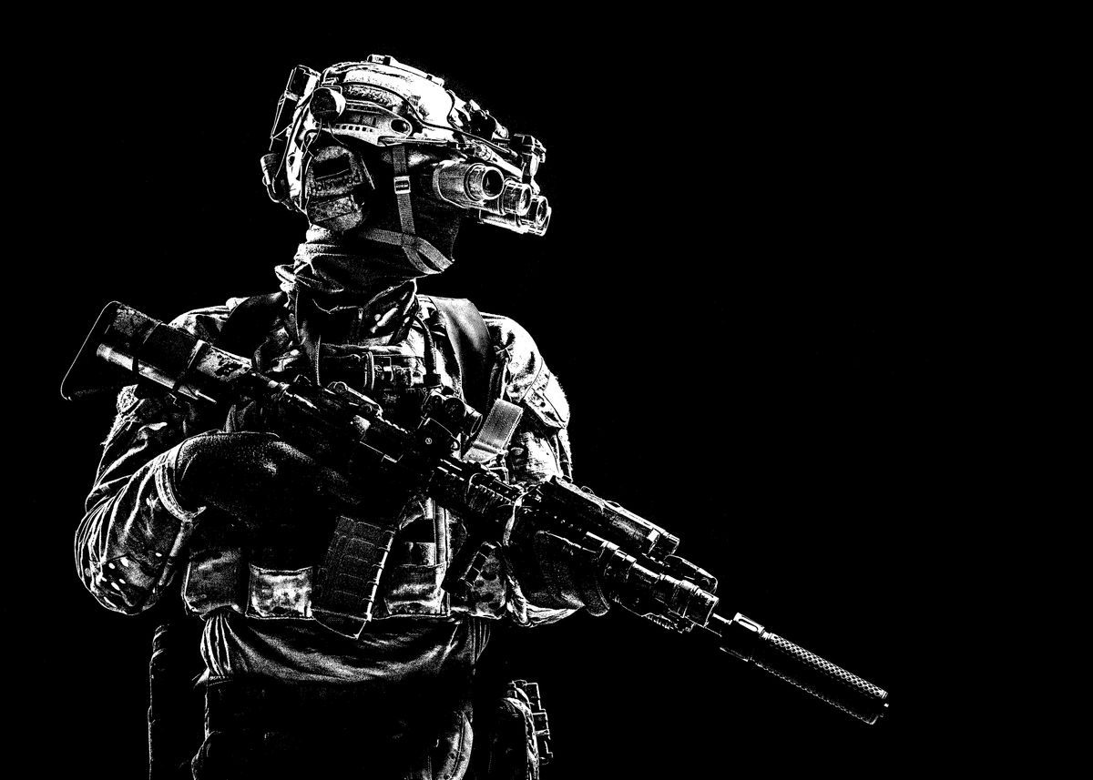 'Army elite militant' Poster by Getmilitaryphotos Pro | Displate