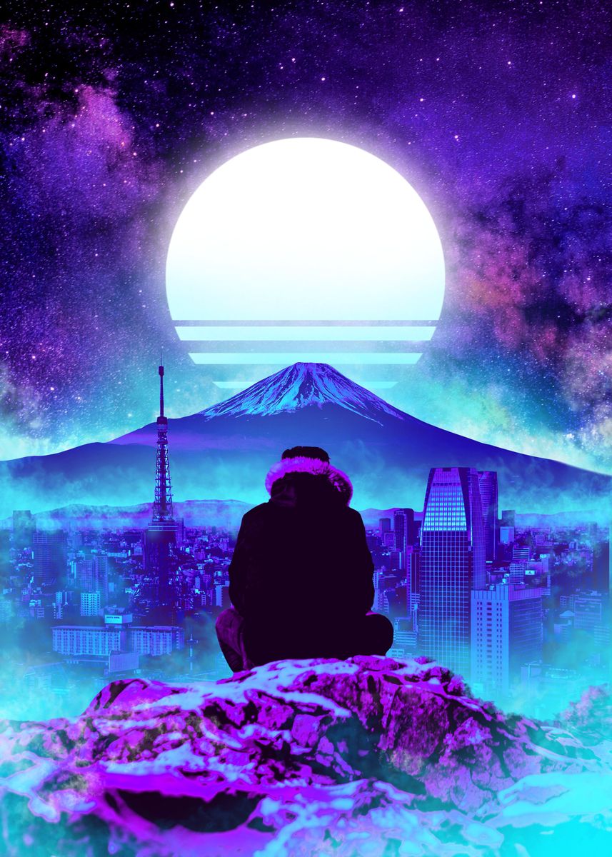 'Aesthetic Japan Moon' Poster by nz wrks | Displate