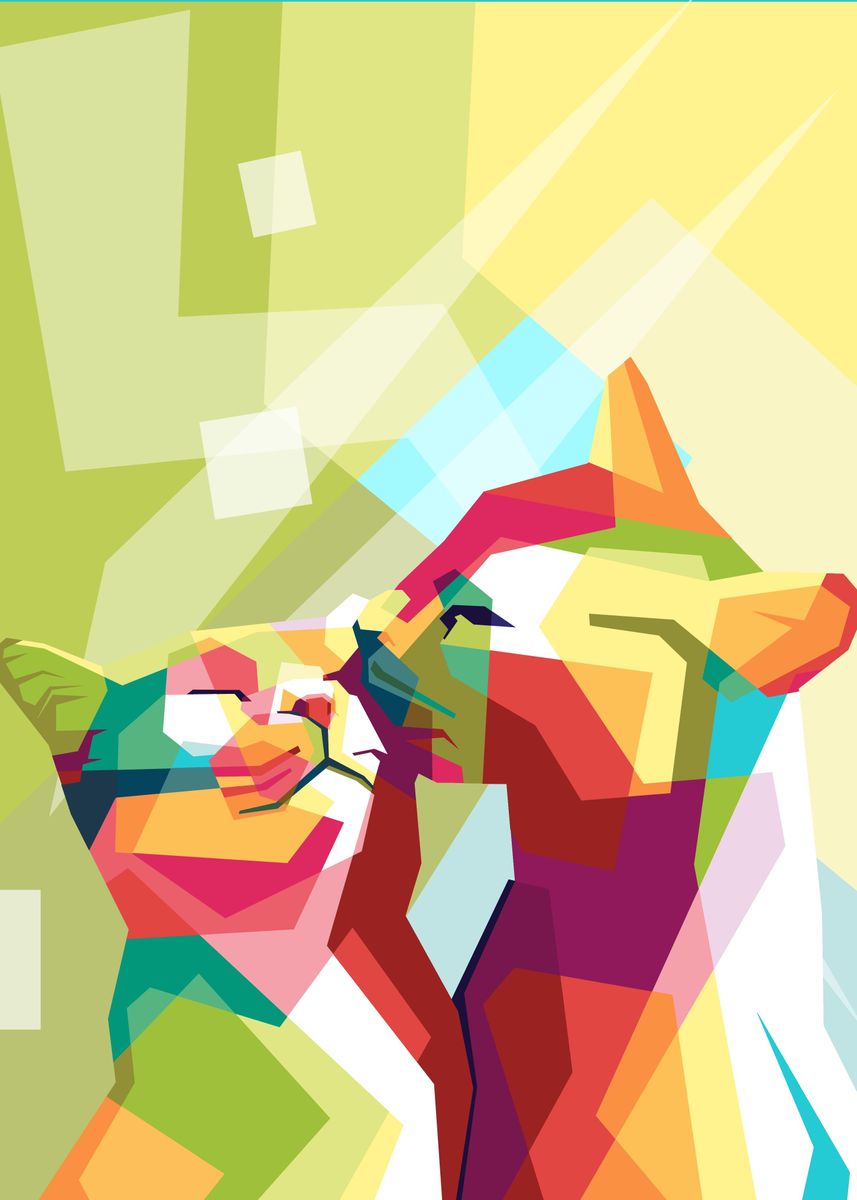 'WPAP Art Cat Animal' Poster by muhammad Rofii | Displate