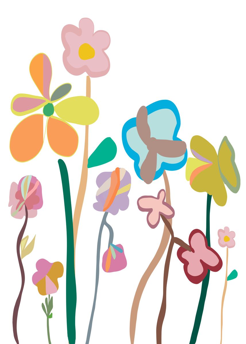 'Cute colorful flower ' Poster by Gulsen Gunel | Displate