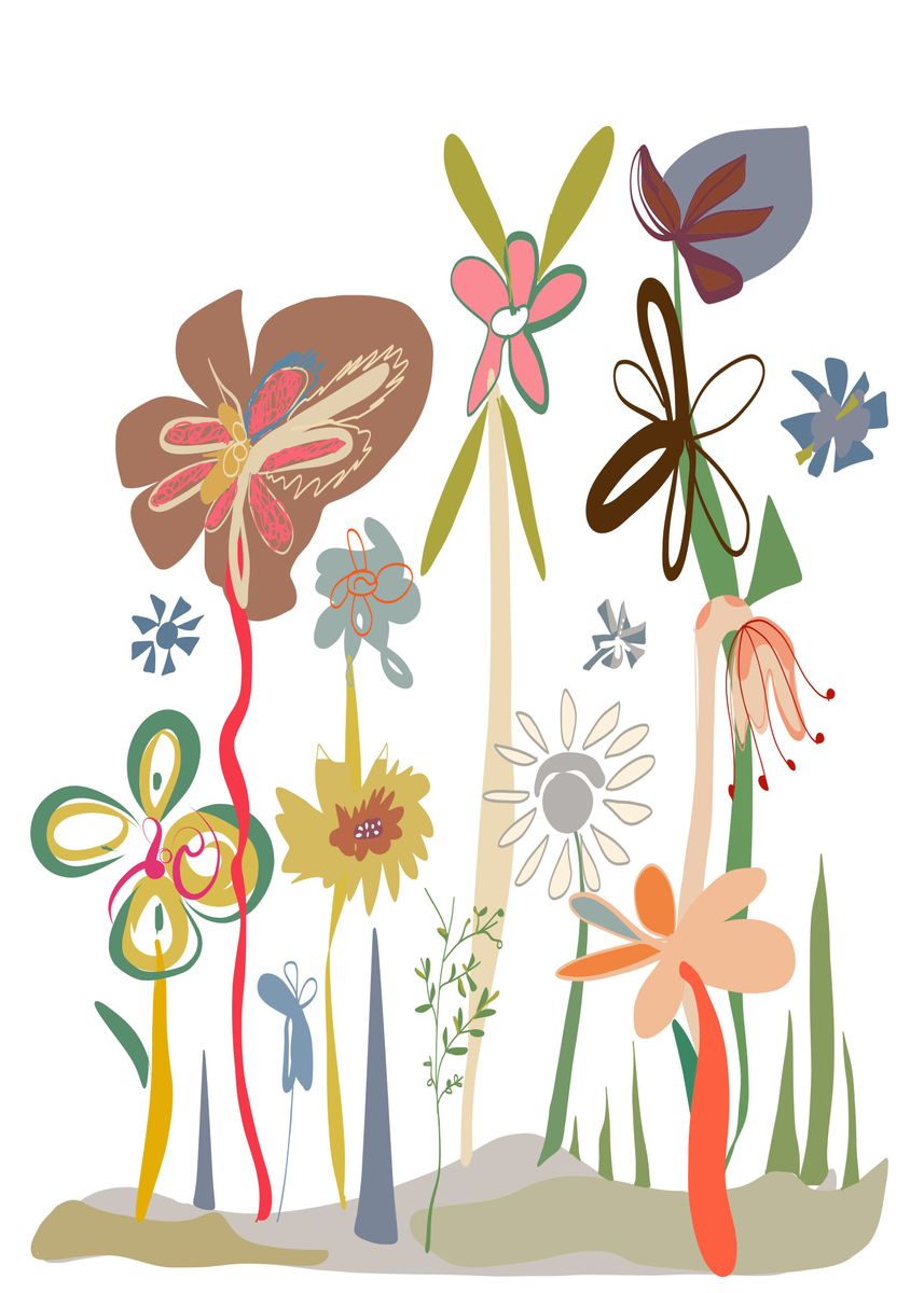 'Cute colorful flower' Poster by Gulsen Gunel | Displate
