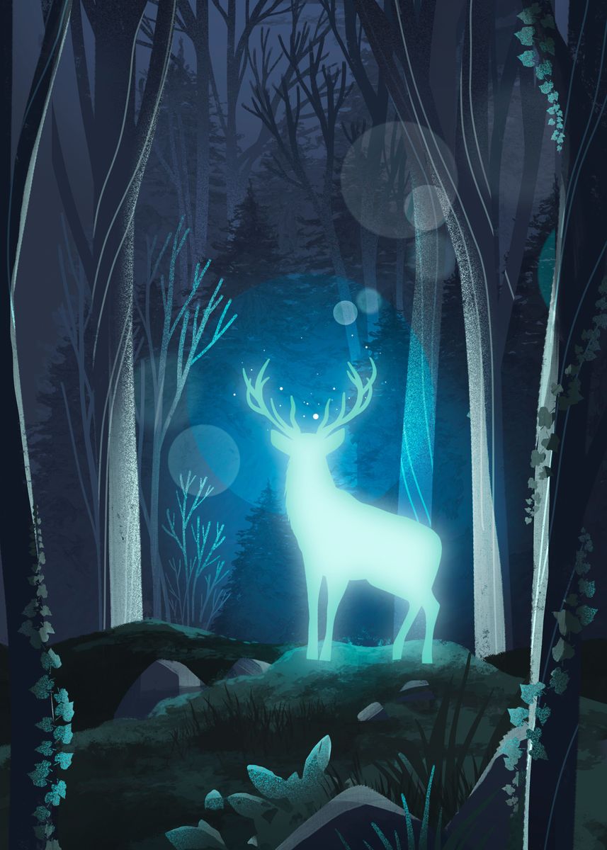 'Magic deer' Poster by Evgenia Lumfur | Displate