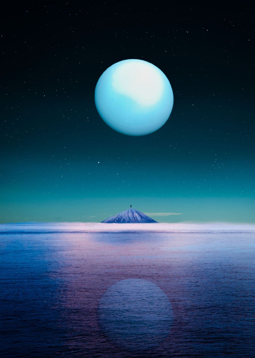 'Blue Sphere' Poster by Surreal Gradients | Displate