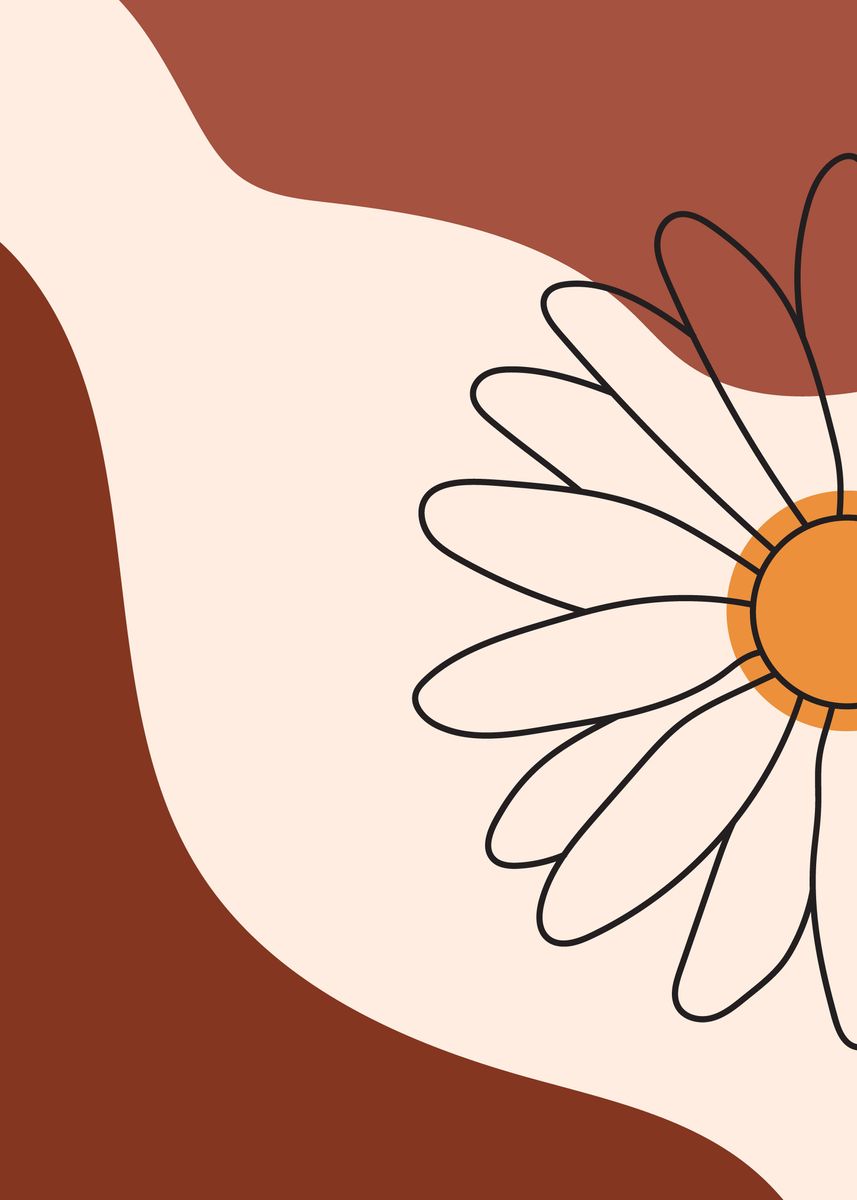 'Terracotta Sun Flower' Poster by Albarizi Art | Displate