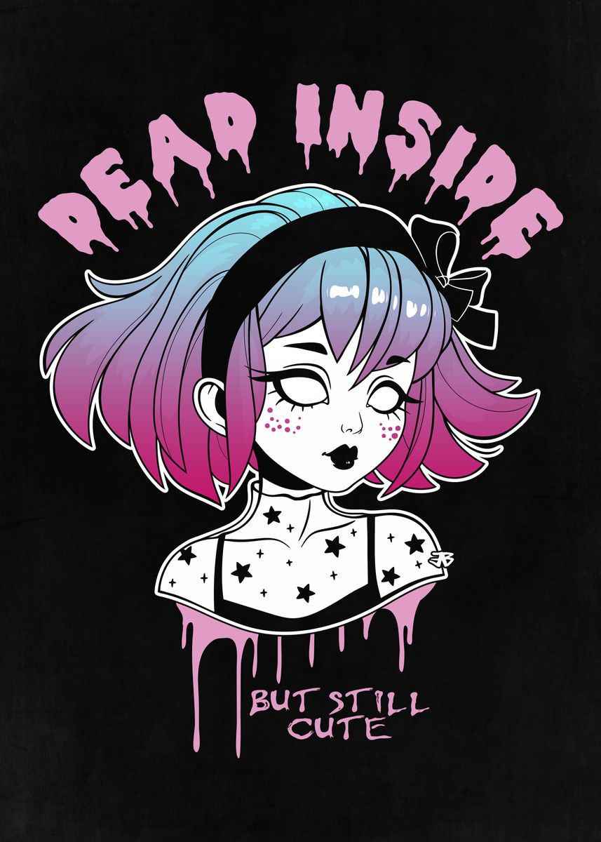 'Dead Inside Creepy Cute' Poster by John Marinakis | Displate