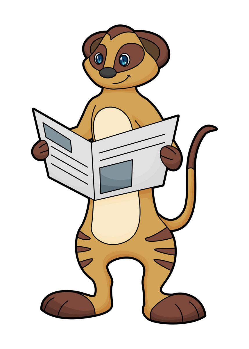 'Meerkat Reading Newspaper' Poster by Markus Schnabel | Displate