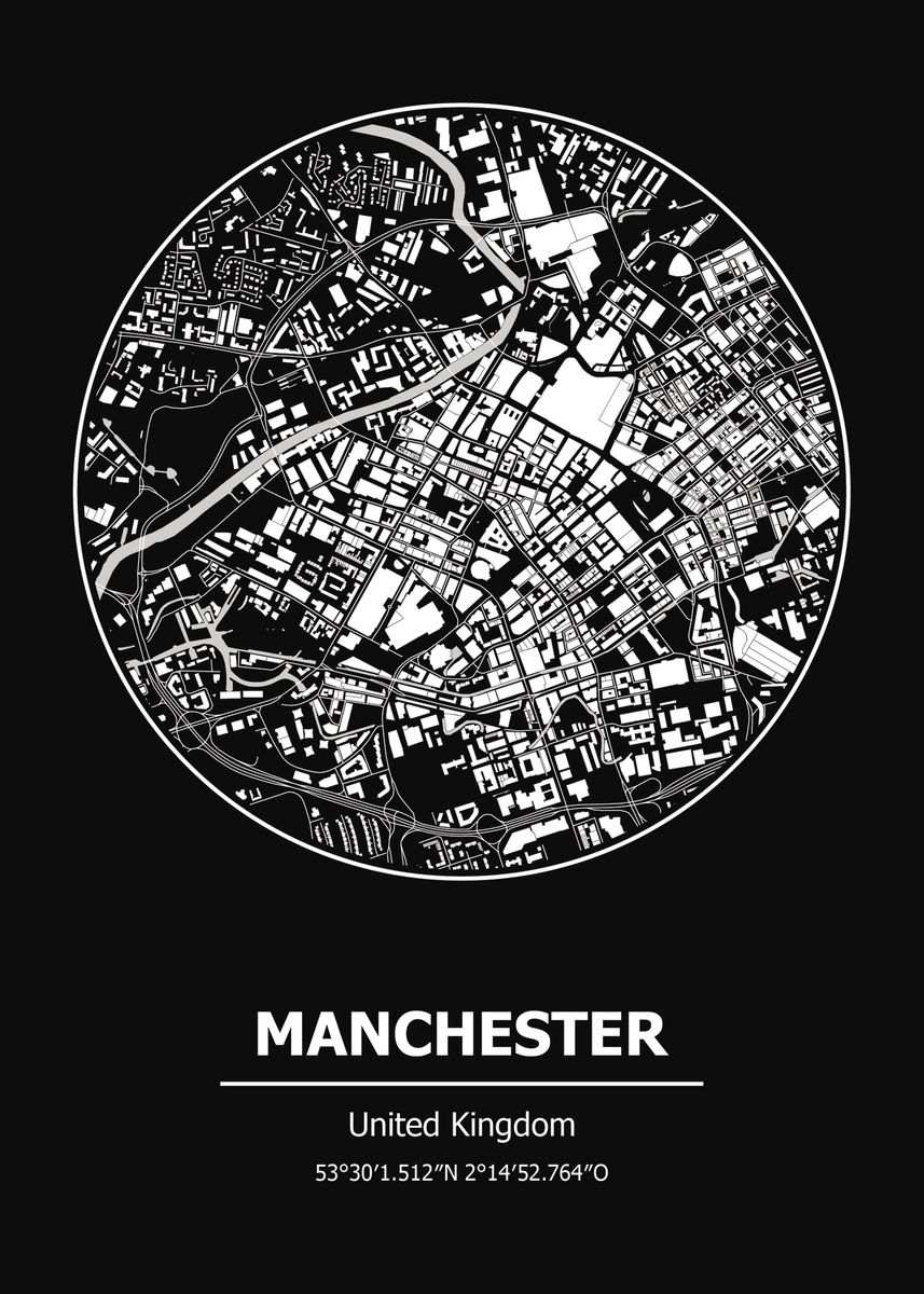 'Manchester Map England' Poster by Max Ronn | Displate