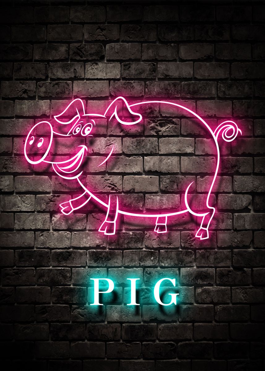 'Animal Pig' Poster by Osman Conner  | Displate