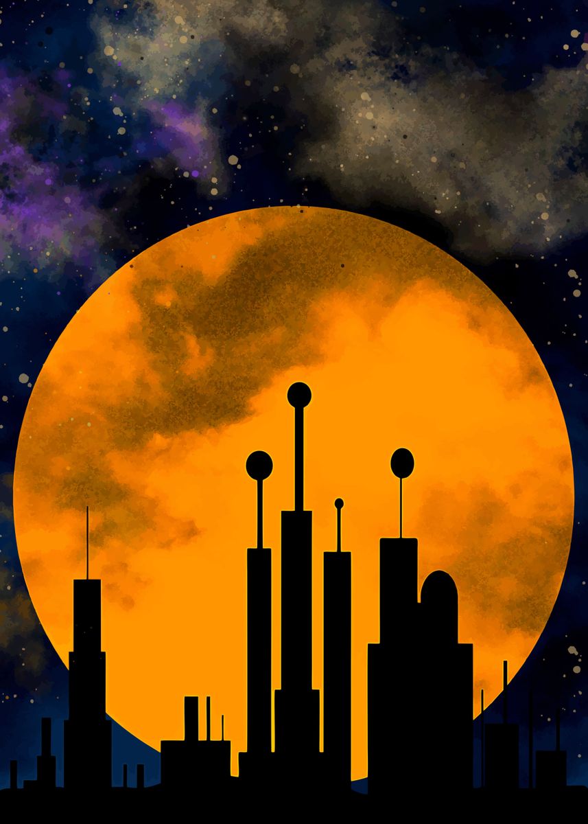 ' city moon' Poster by GALLERY make art beautiful | Displate