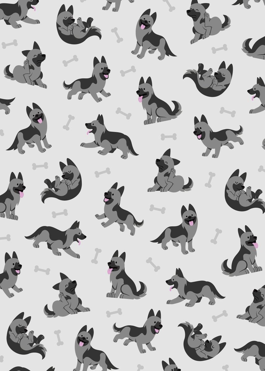 'Cute German Shepherd Dog 5' Poster by 84PixelDesign  | Displate
