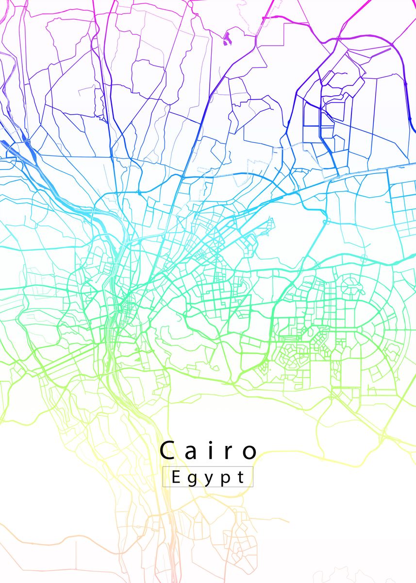 'Cairo City Map' Poster by Robin Niemczyk | Displate