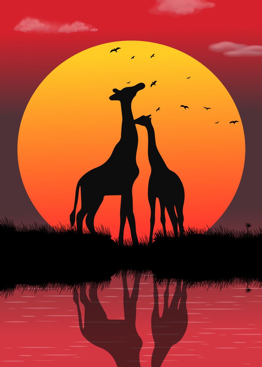 'Giraffes Animal Cute' Poster by Animal Magic | Displate