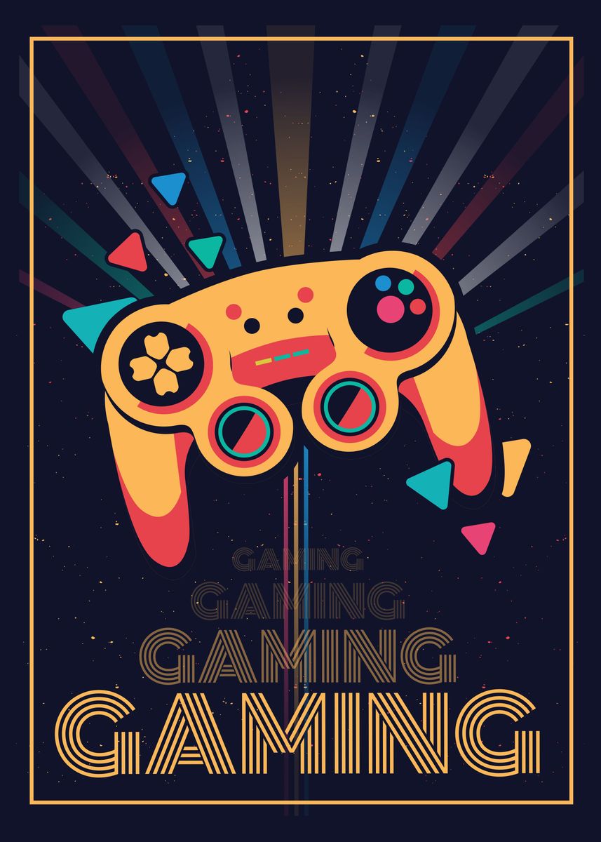 'Retro 70s Gaming Gamer ' Poster by Jon Alderman | Displate