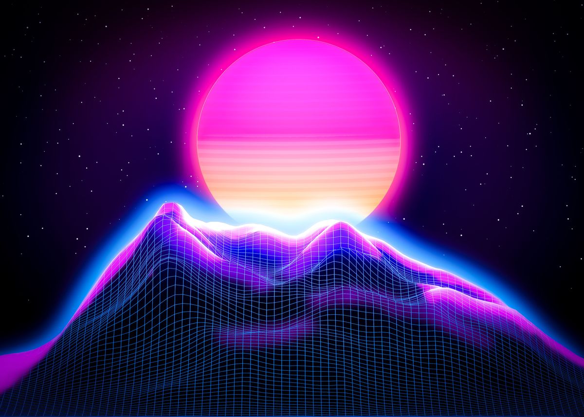 '90s Synthwave' Poster by Thomas Billaudeau | Displate