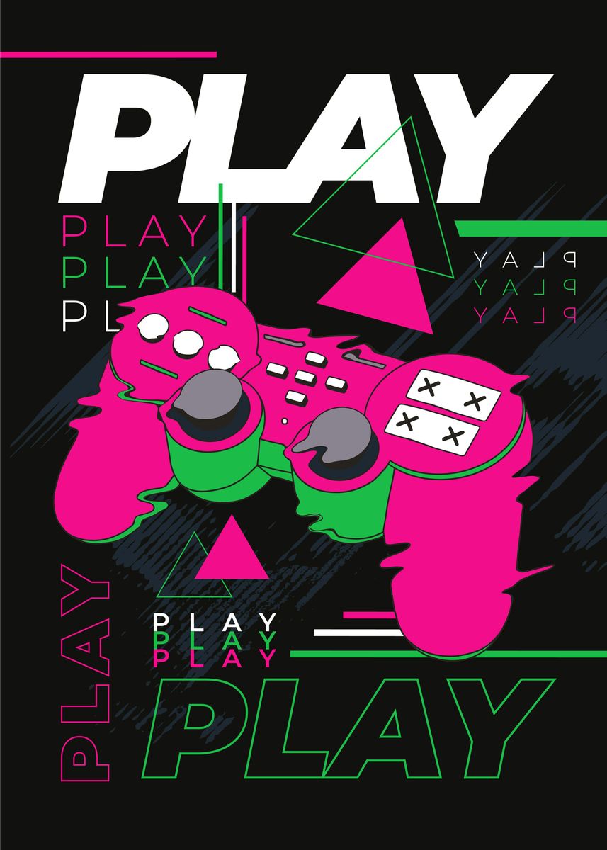 'Play Gaming Video Gamer' Poster by Jon Alderman | Displate