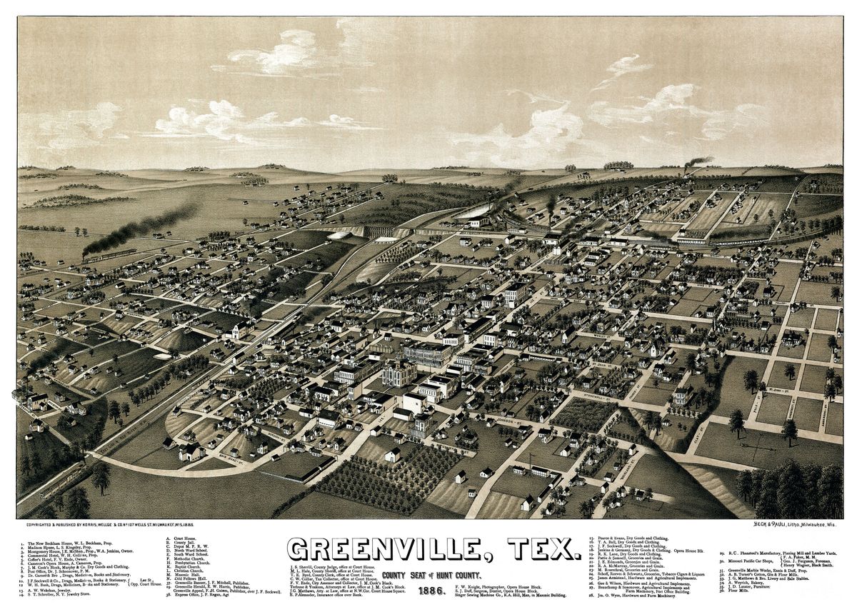 'Map of Greenville Texas ' Poster by Cristina Romero | Displate