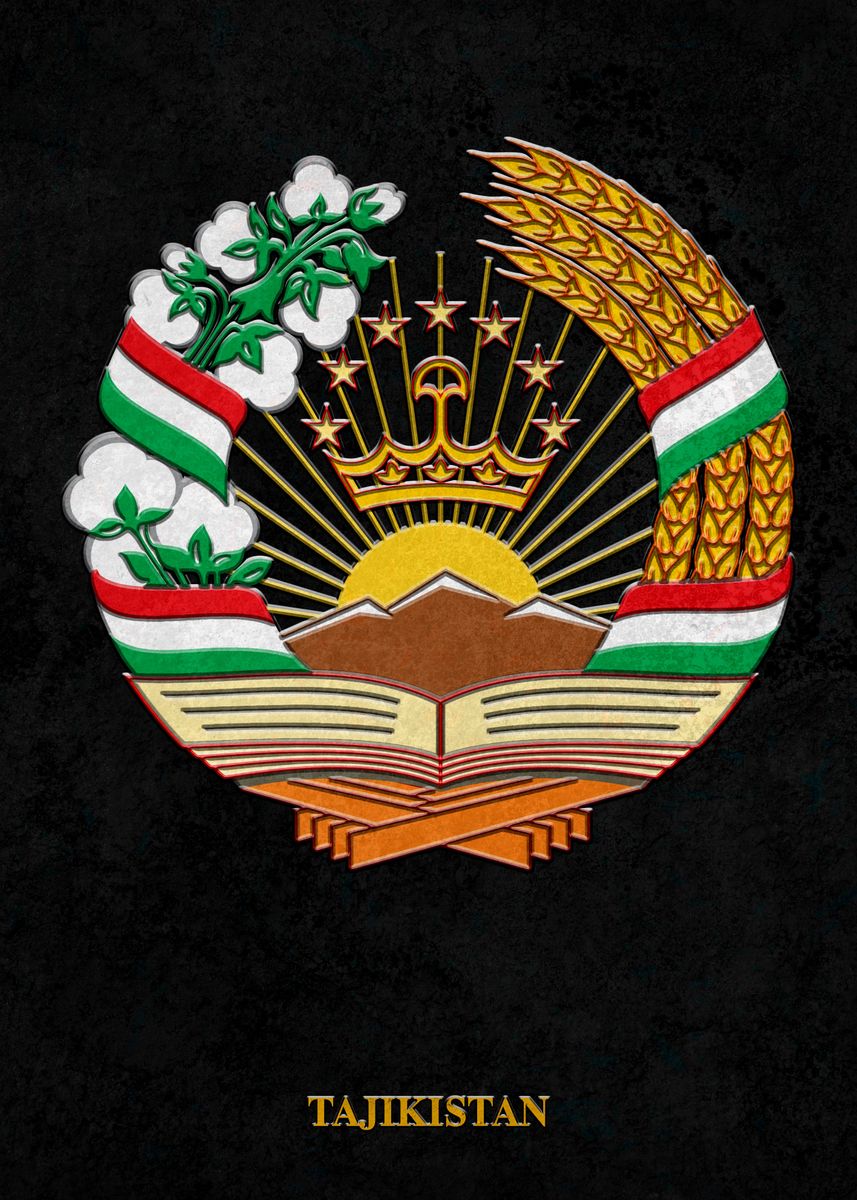 'Arms of Tajikistan' Poster by Ferit Kurt | Displate