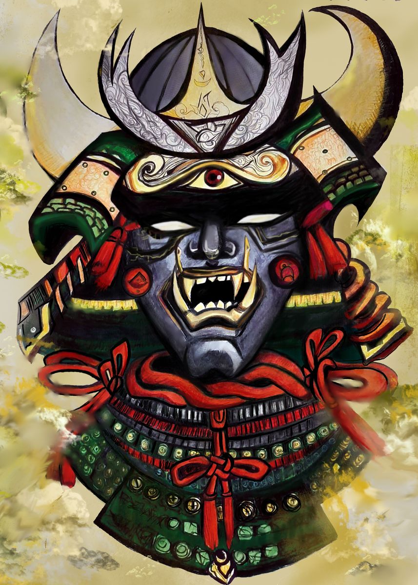 'Samurai Oni' Poster by Yahsahra  | Displate