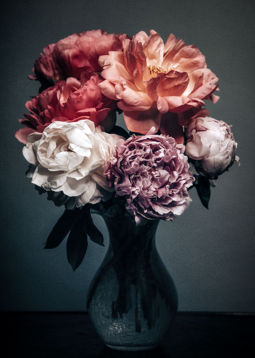 'Peonies at the Vase' Poster by Steffen Gierok | Displate
