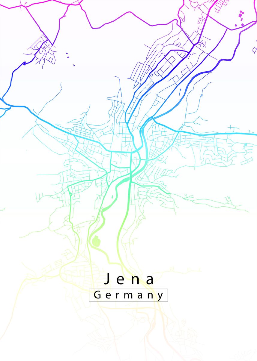 'Jena City Map' Poster by Robin Niemczyk | Displate