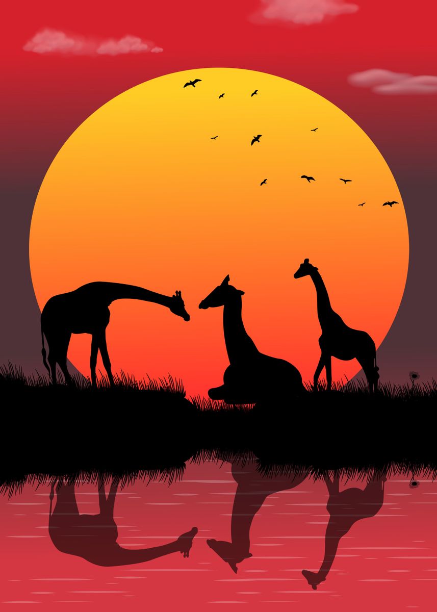 'Giraffes Animal Cute' Poster by Animal Magic | Displate