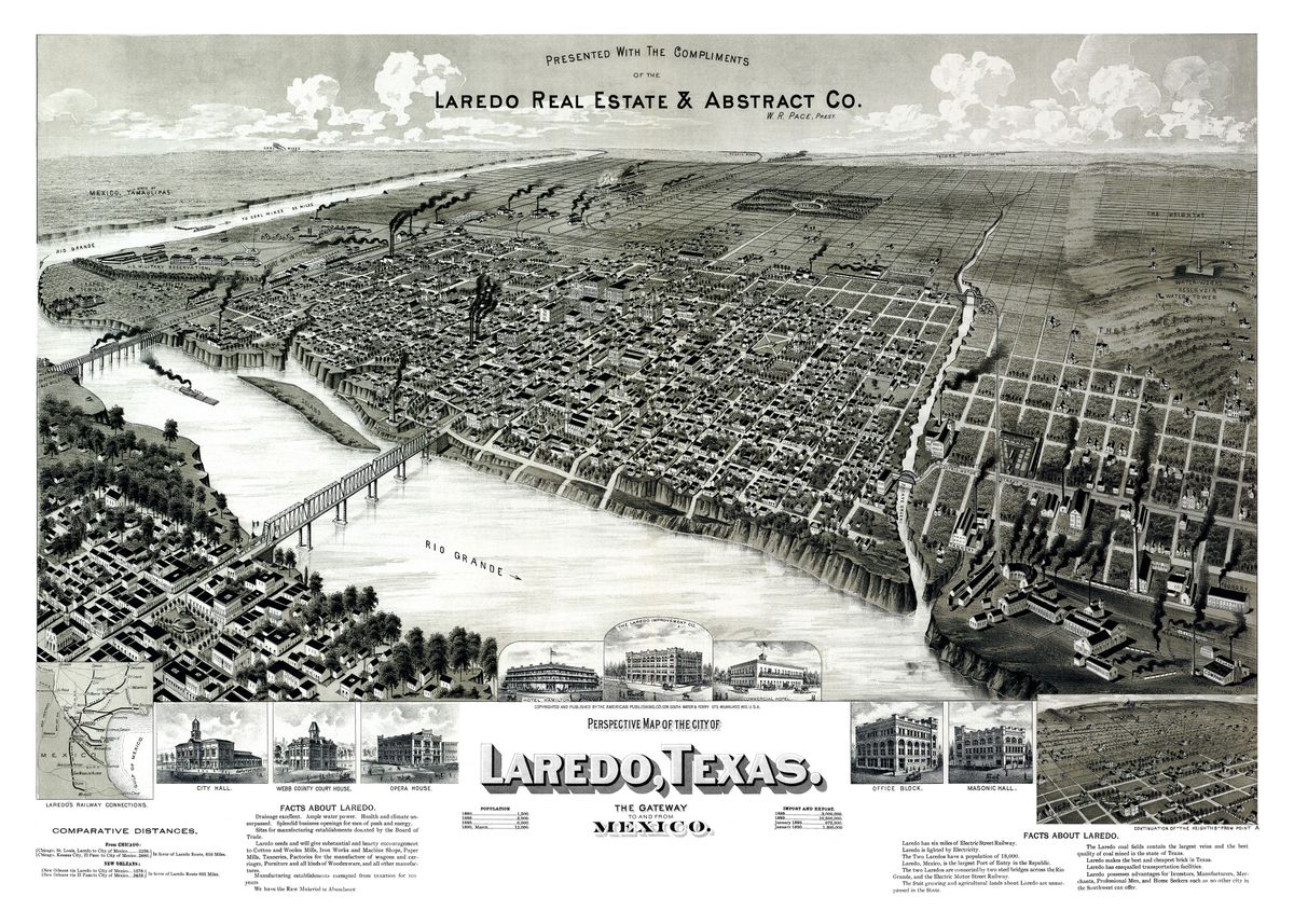 'Map of Laredo  Texas' Poster by Cristina Romero | Displate