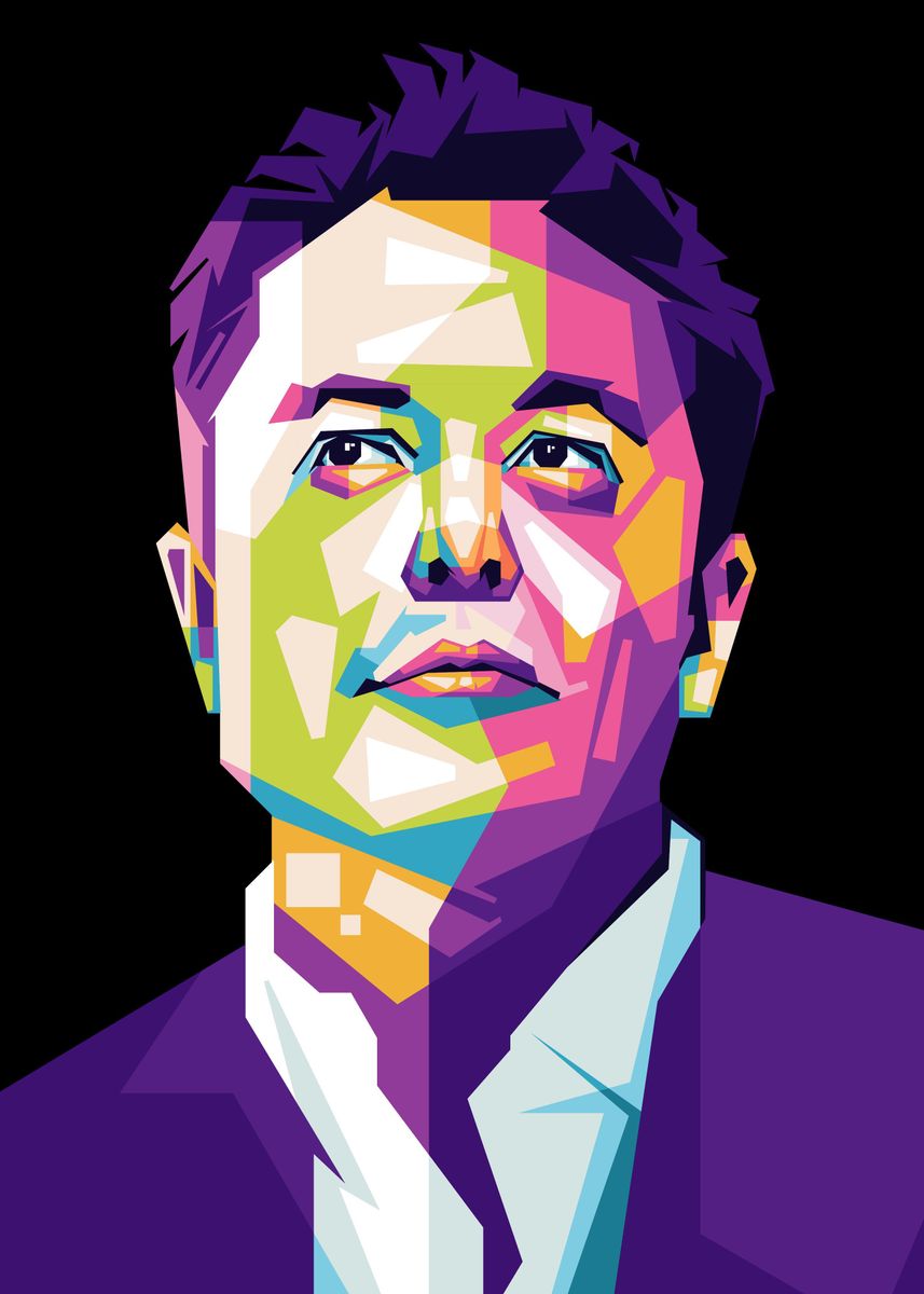 'Elon Musk Wpap' Poster by Dedew Doublede | Displate