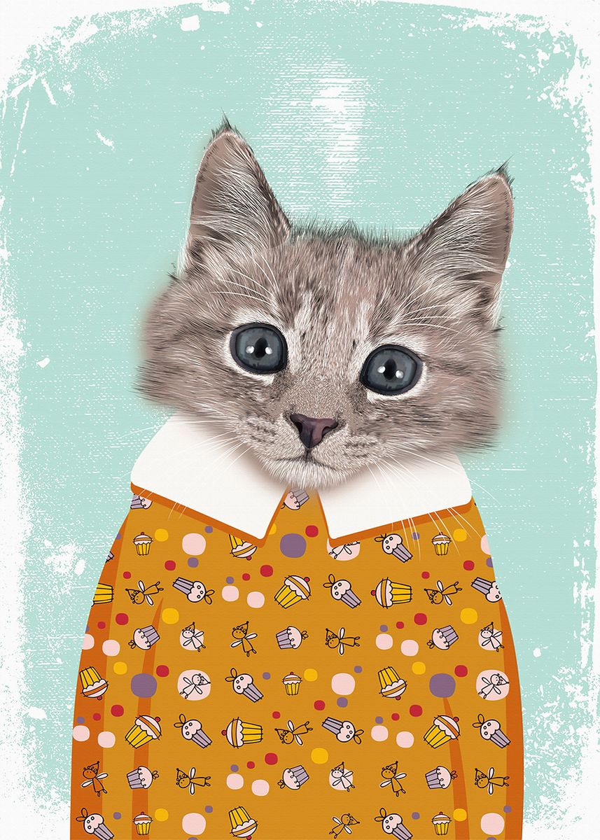 'CREATIVE CREAM CAT' Poster by Nemo Art | Displate