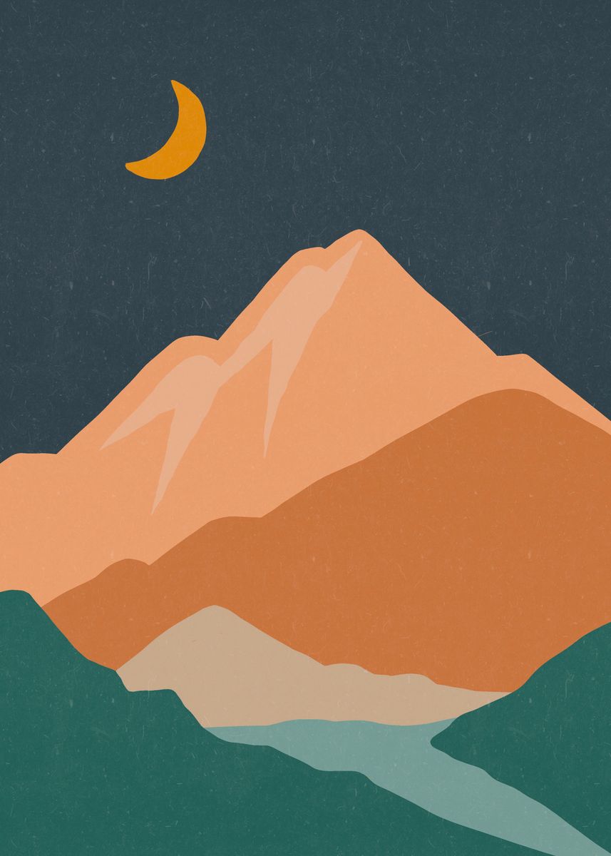 'Mountain Landscape Minimal' Poster by Jay minimalist art | Displate