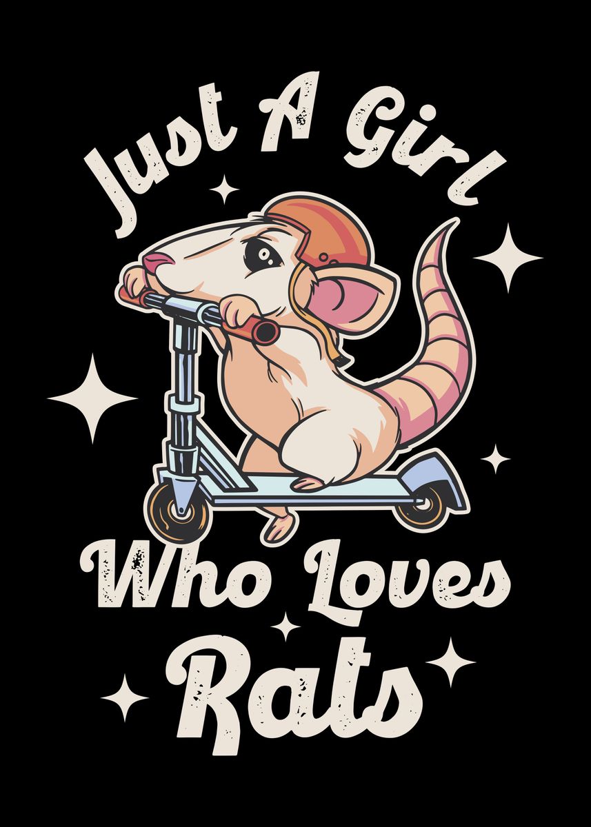 'Just A Girl Who Loves Rats' Poster by CatRobot  | Displate