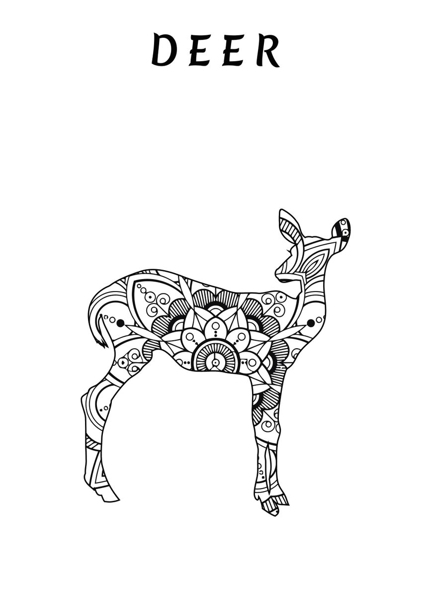 'Mandala Deer' Poster by AlycePreston  | Displate