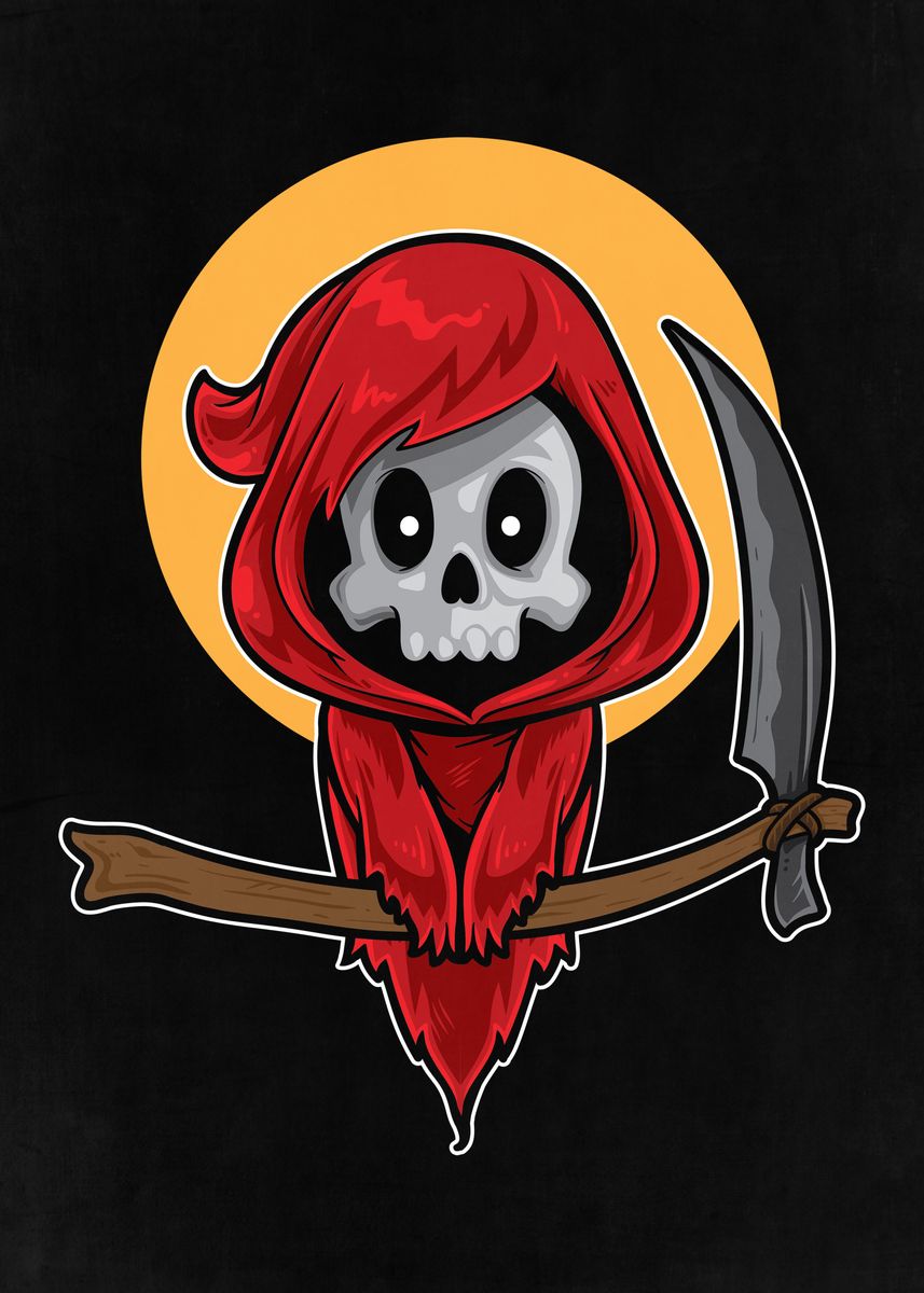 'Cute Grim Reaper' Poster by John Marinakis | Displate
