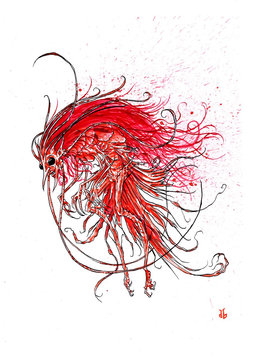 'Shrimp mermaid' Poster by visceralrevolt  | Displate