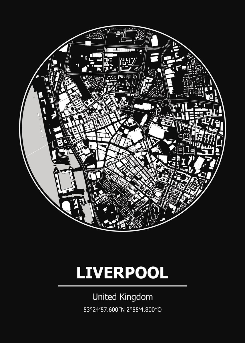'Liverpool Map England' Poster by Max Ronn | Displate