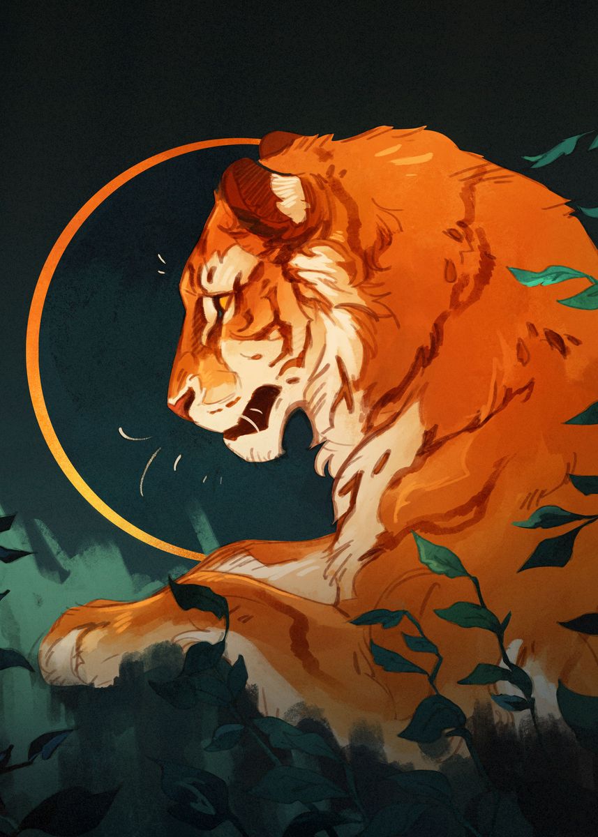 'Golden Tiger' Poster by CorvusHound  | Displate