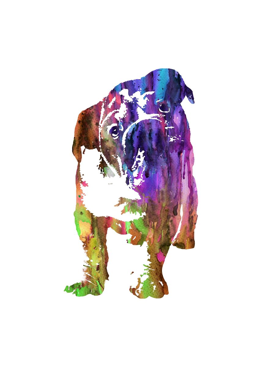'English Bulldog ' Poster by RosaliasArt  | Displate
