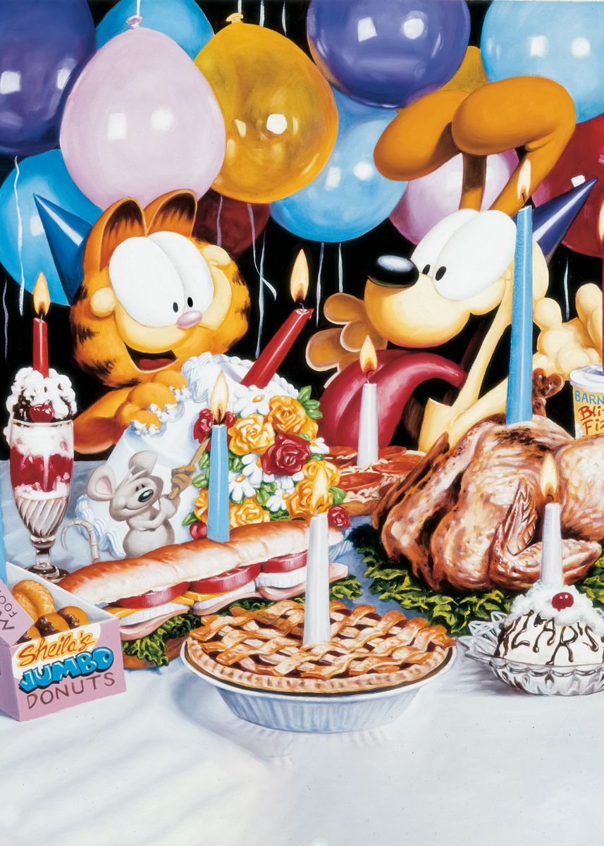 'Birthday Party Garfield' Poster by Garfield  | Displate