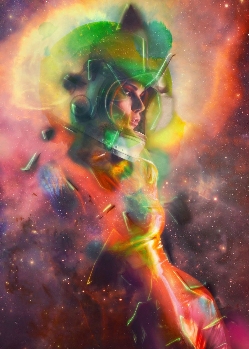 'Beautiful Lady Astronaut' Poster by Psychedelic Astronaut | Displate