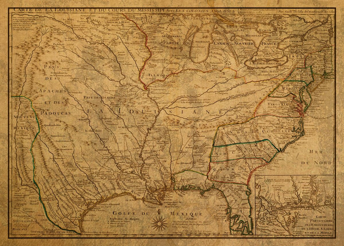 'Louisiana Territory Map' Poster by Design Turnpike | Displate