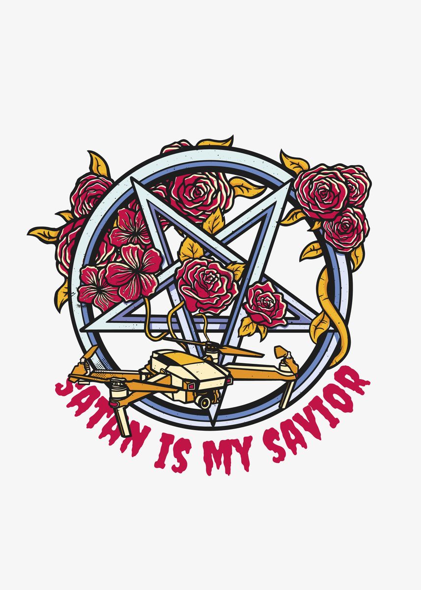 'Pentagram Satan is my Savi' Poster by Artur  | Displate