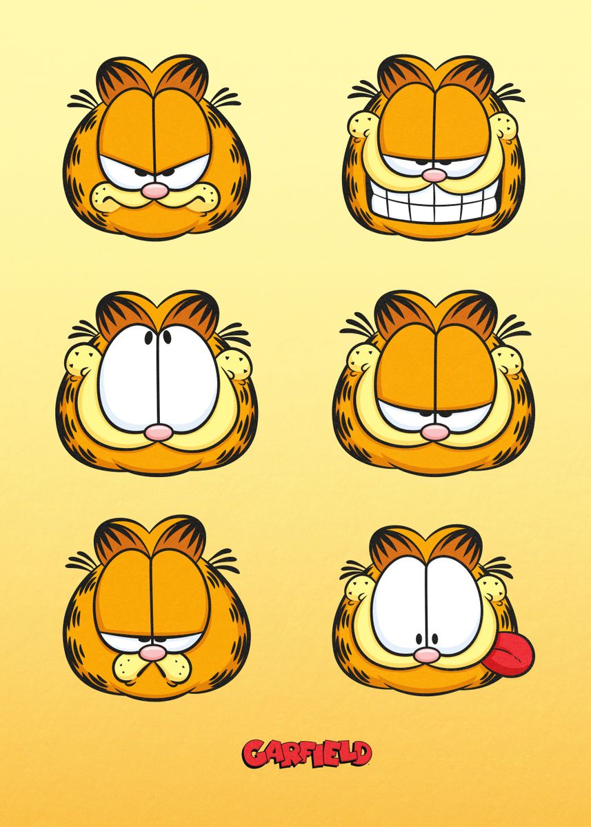 'Garfield Faces' Poster by Garfield  | Displate