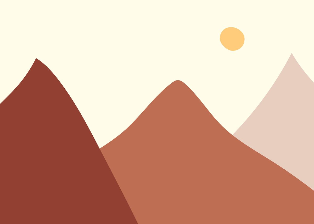 'Mountains Terracotta 6' Poster by Albarizi Art | Displate