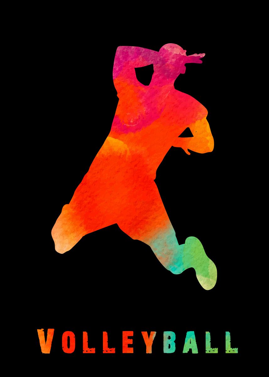 'Volleyball Colorfull Plays' Poster by Anime Poster | Displate