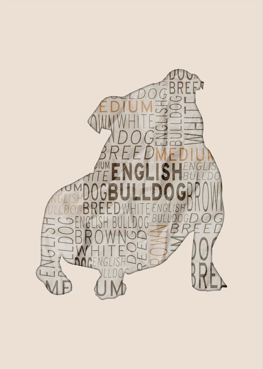 'English Bulldog' Poster by Ines Zajia | Displate