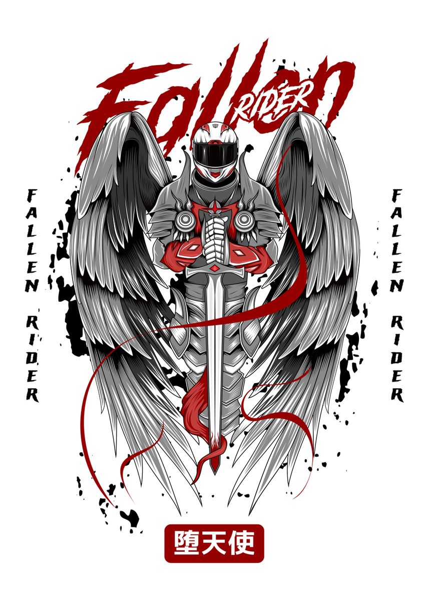 'fallen rider' Poster by Aron Dizhwar | Displate