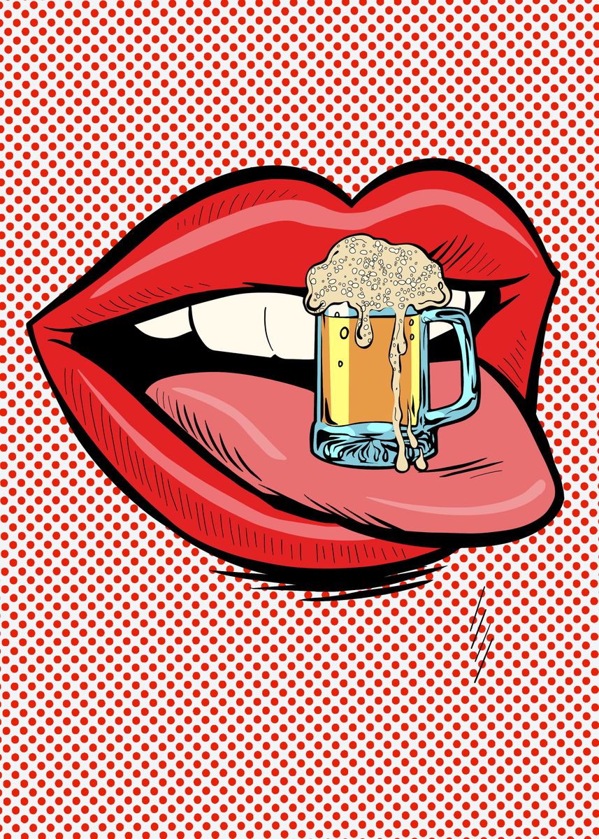 'Lip beer' Poster by Karin Studio  | Displate