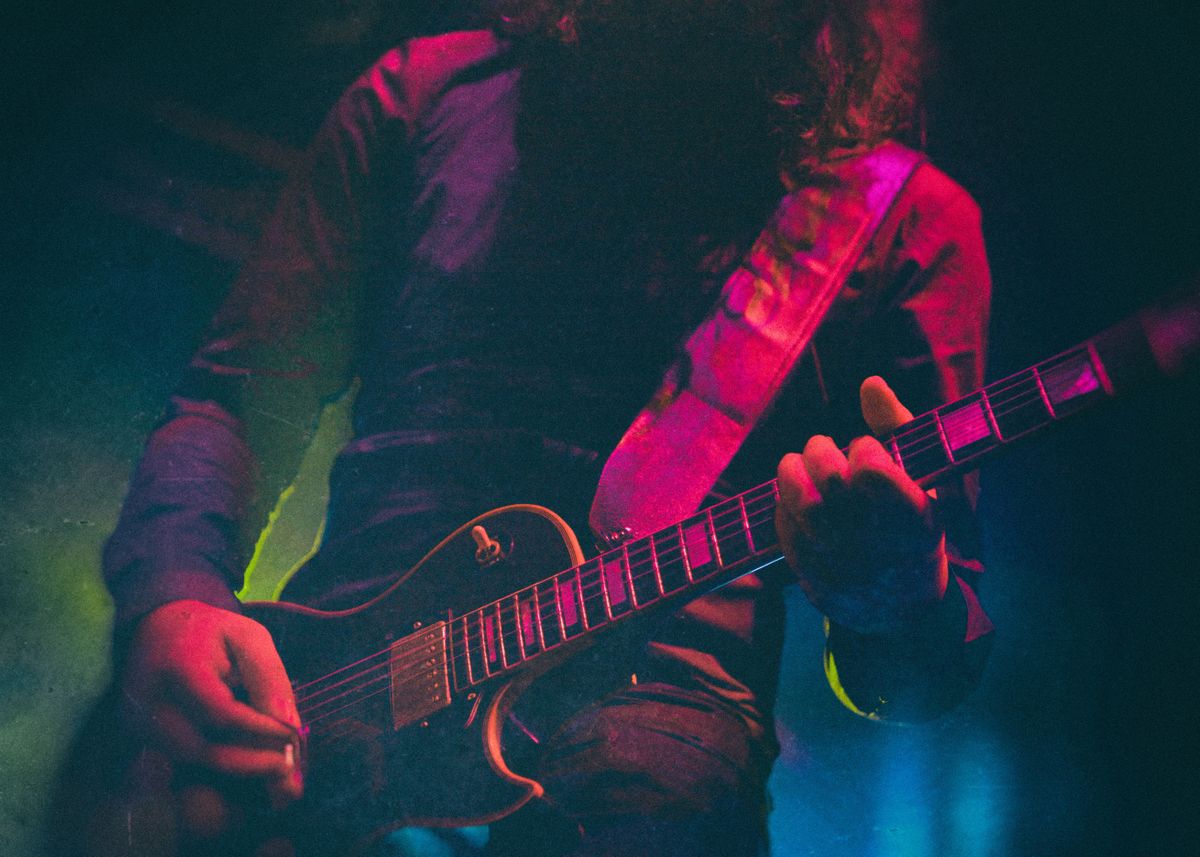 'Guitarist in concert ' Poster by Stephen Bredenkamp | Displate