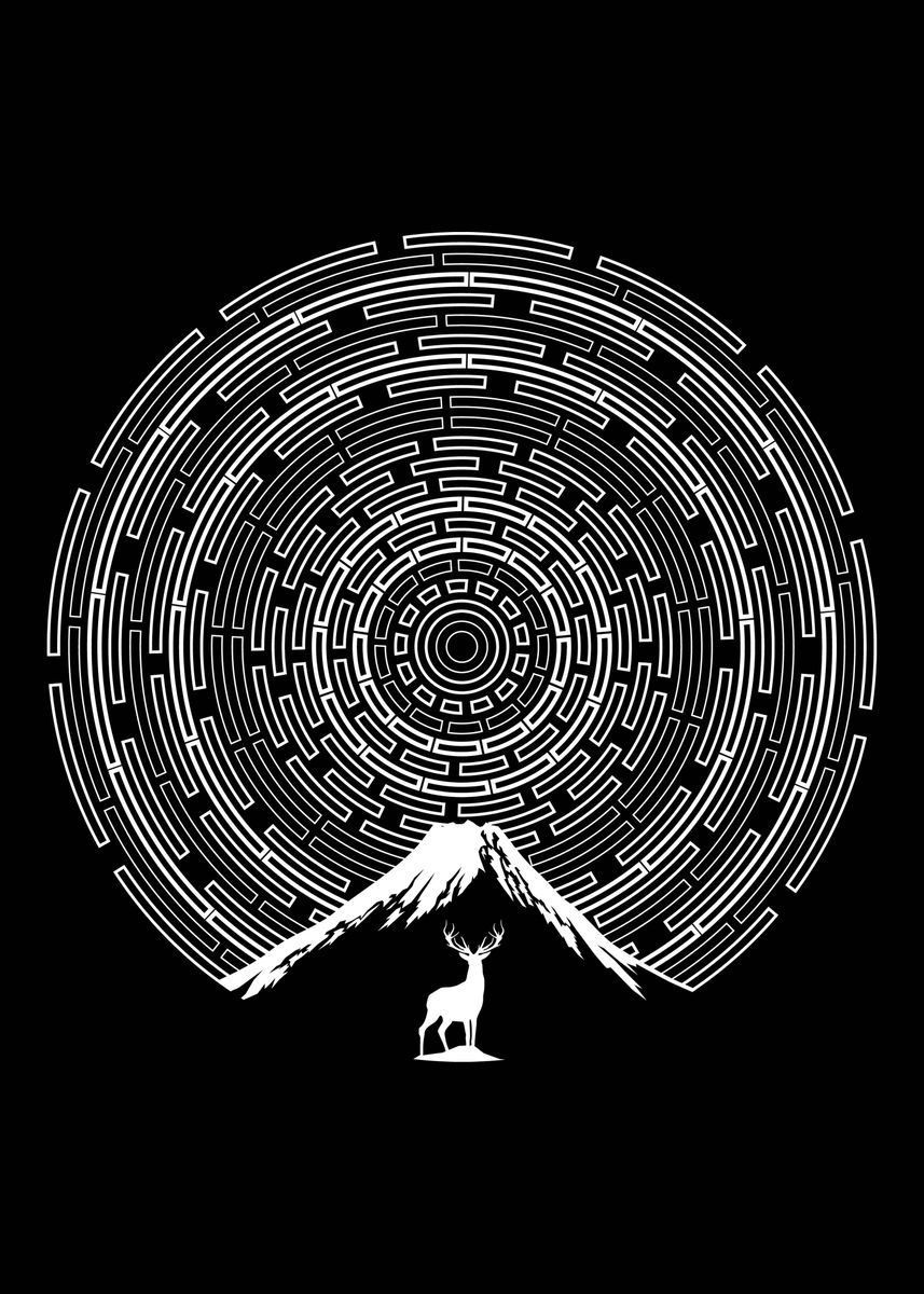 'Deer mountain geometry ' Poster by jun salazar | Displate