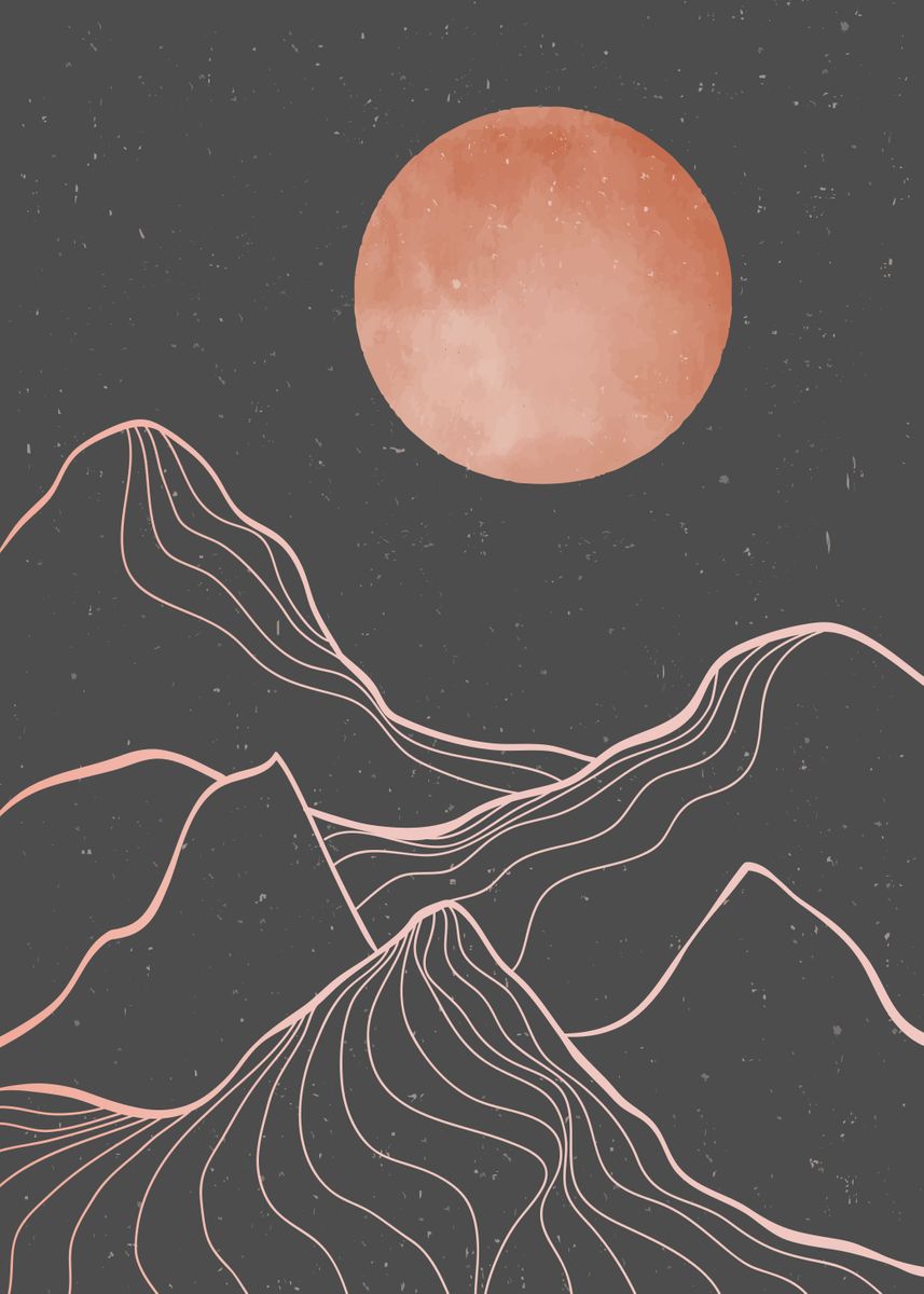 'Minimalist Mountain art' Poster by budi yanto | Displate