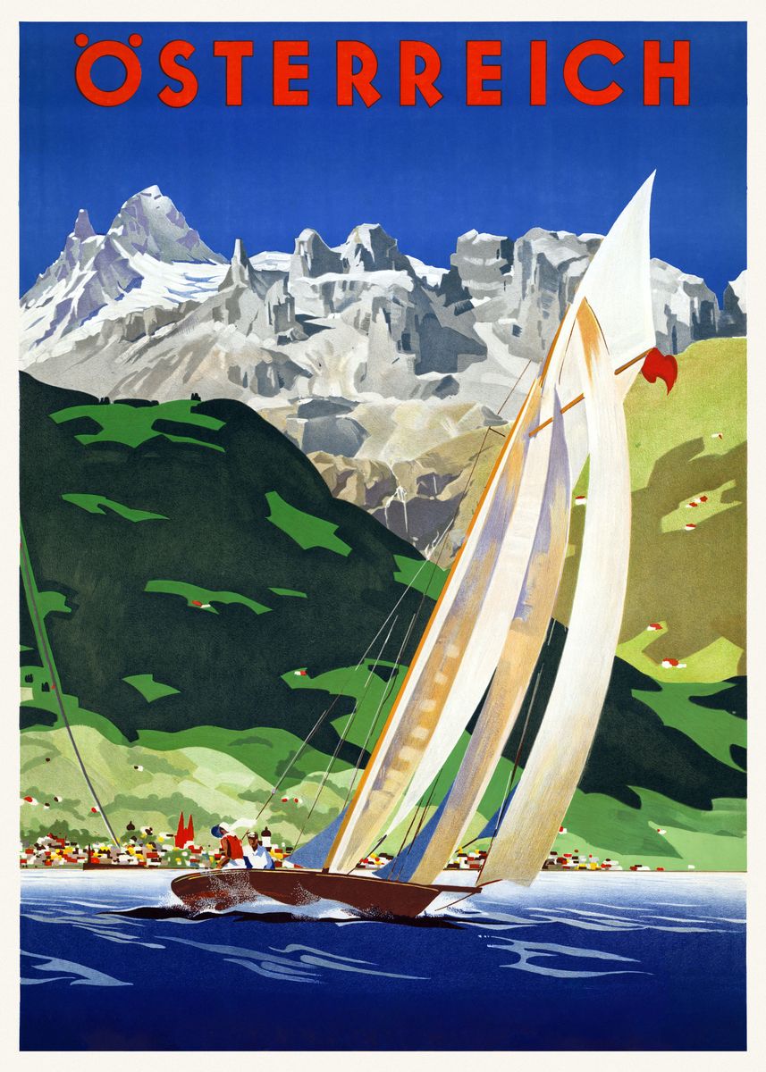 'Austria Vintage Poster' Poster by Happy Voodoo | Displate